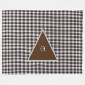 Monogram Aanpassen Chic Plaid Fleece Deken (Voorkant (Horizontaal))
