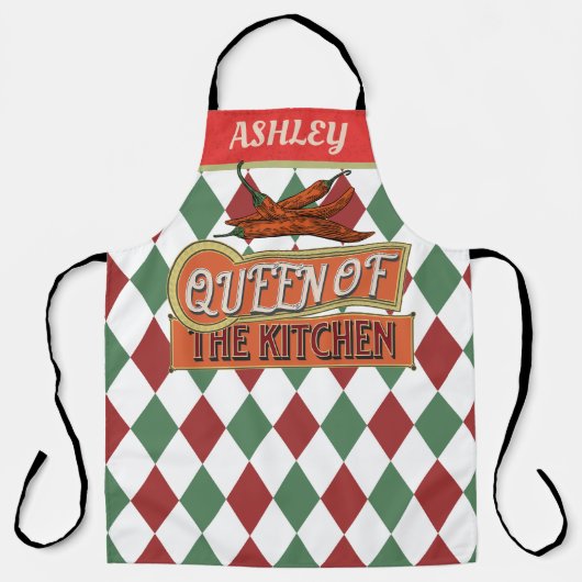 Monogram aantrekkelijk  kleurrijk ontwerp Chili Schort (Voorkant)