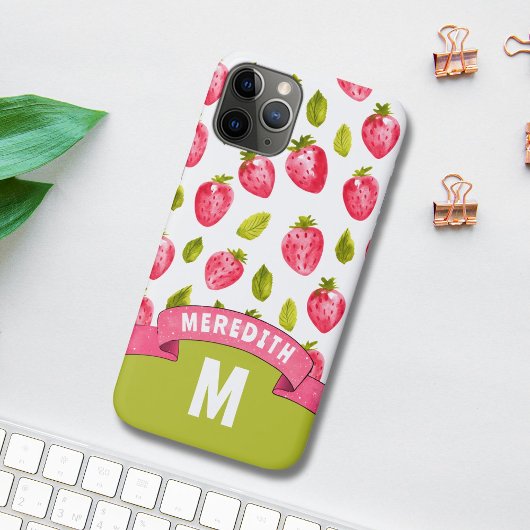 Monogram aardbei Case-Mate iPhone case