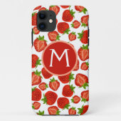Monogram Aardbeien Aardbeifoon Case-Mate iPhone Case (Achterkant)