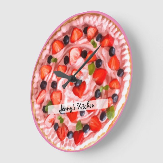 Monogram Aardbeien Pie Kitchen Wall klokken (Hoek)