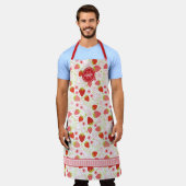 Monogram Aardbeien Vruchtpatroon Schort (Gedragen)