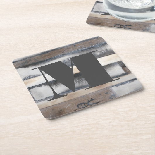 Monogram | Aarde en rook I Kartonnen Onderzetters (Schuin)