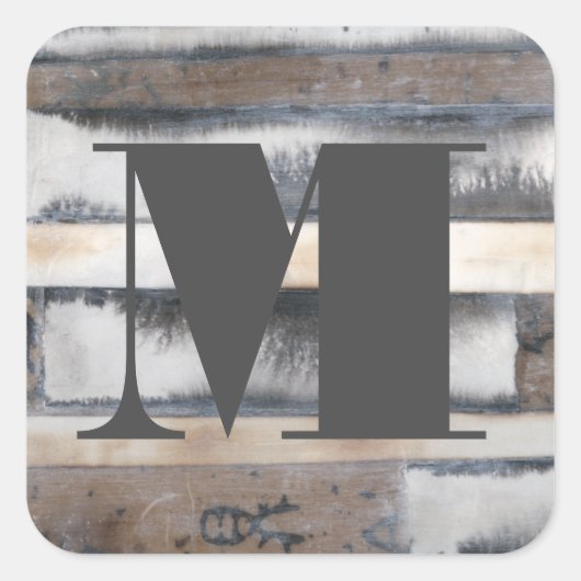 Monogram | Aarde en rook I Vierkante Sticker (Voorkant)