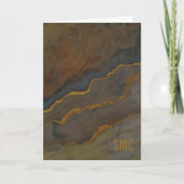 Monogram aardekleurige geode marmer bedankkaart (Voorkant)