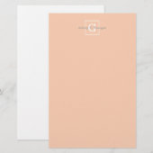 Monogram Abriot White Framed Initiaal Briefpapier (Voorkant / Achterkant)