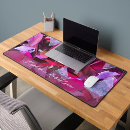 Monogram Abstract 3D Textiel Look Roze Paars Rood Bureaumat