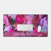 Monogram Abstract 3D Textiel Look Roze Paars Rood Bureaumat (Keyboard & Muis)