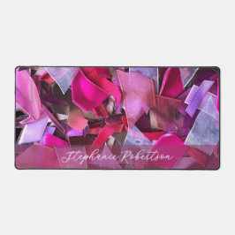 Monogram Abstract 3D Textiel Look Roze Paars Rood Bureaumat
