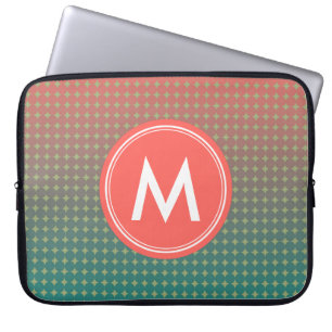Monogram abstract  balkkleurmengsel laptop sleeve