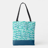Monogram abstract blauw en Aqua Waterverf Tote Bag (Achterkant)