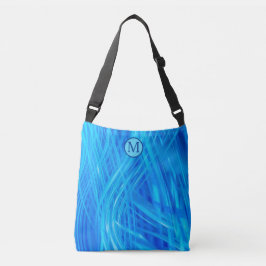 Monogram Abstract blauw lichtpatroonmonogram Tote Bag