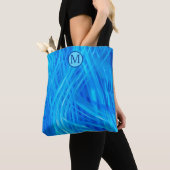 Monogram Abstract blauw lichtpatroonmonogram Tote Bag (Dichtbij)