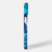 Monogram Abstract Blauw Roze Penseelstreken Case-Mate iPhone Case (Achterkant / Rechts)