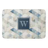 Monogram Abstract Blauw Tranquil Strandpatroonbad Badmat (Voorkant)