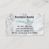 Monogram Abstract Blauwgroen, zwart en marmer Visitekaartje (Achterkant)