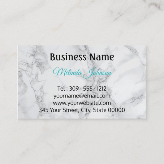 Monogram Abstract Blauwgroen, zwart en marmer Visitekaartje (Achterkant)