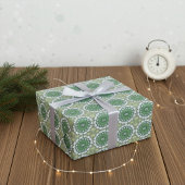 Monogram Abstract Bloemen Elegant Lentegroen Cadeaupapier