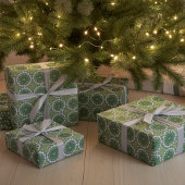 Monogram Abstract Bloemen Elegant Lentegroen Cadeaupapier