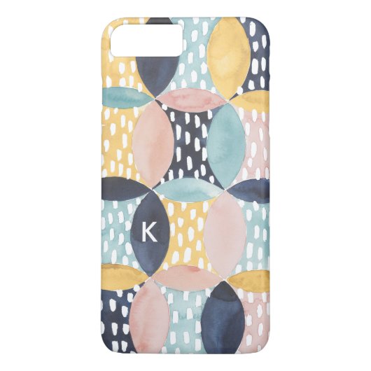 Monogram | Abstract cirkelpatroon Case-Mate iPhone Case (Achterkant)