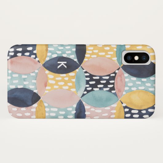 Monogram | Abstract cirkelpatroon Case-Mate iPhone Case (Achterkant (horizontaal))