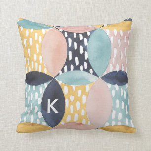Monogram   Abstract cirkelpatroon Kussen
