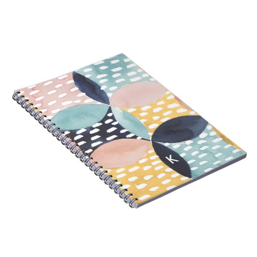 Monogram | Abstract cirkelpatroon Notitieboek (Rechterzijde)