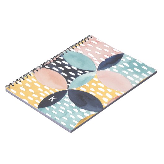 Monogram | Abstract cirkelpatroon Notitieboek (Linkerzijde)