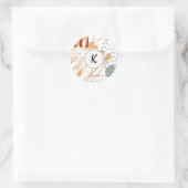 Monogram Abstract Doodle Ronde Sticker (Tas)