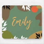 Monogram Abstract en natuur volle maan groen Muismat (Voorkant)