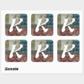 Monogram | Abstract erfgoed II Vierkante Sticker (Vel)