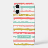 Monogram abstract gekleurde strepen Case-Mate iPhone case (Achterkant)