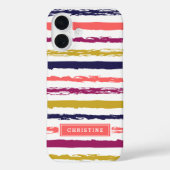 Monogram abstract gekleurde strepen Case-Mate iPhone case (Achterkant)