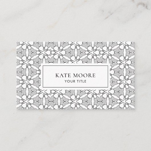 Monogram Abstract geometrisch patroon Visitekaartje (Voorkant)