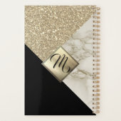 Monogram Abstract Glitter en marmer Planner (Achterkant)