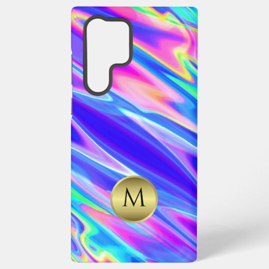 Monogram Abstract Holografisch Samsung Galaxy Hoesje (Achterkant)