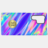 Monogram Abstract Holografisch Samsung Galaxy Hoesje (Achterkant horizontaal)