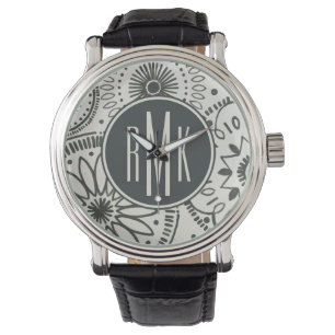 Monogram   Abstract Kami-patroon Horloge