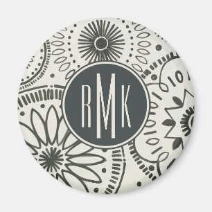 Monogram   Abstract Kami-patroon Magneet