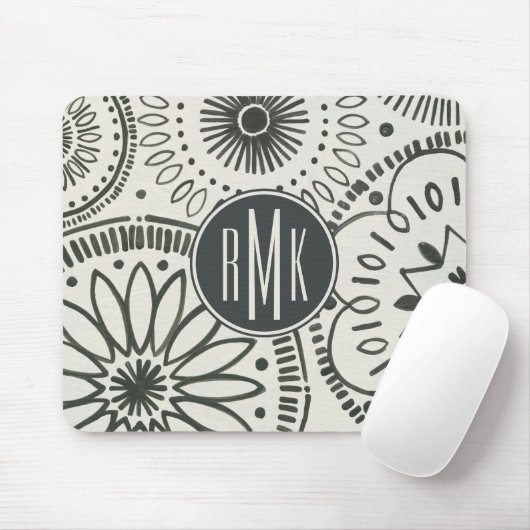 Monogram | Abstract Kami-patroon Muismat (Met muis)