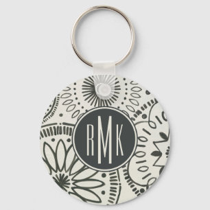 Monogram   Abstract Kami-patroon Sleutelhanger