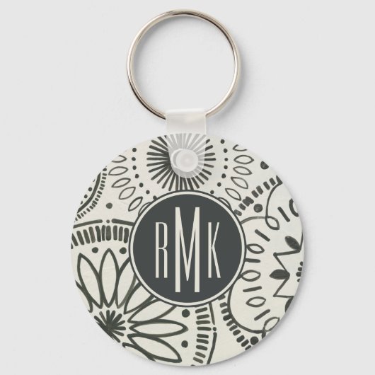 Monogram | Abstract Kami-patroon Sleutelhanger (Voorkant)