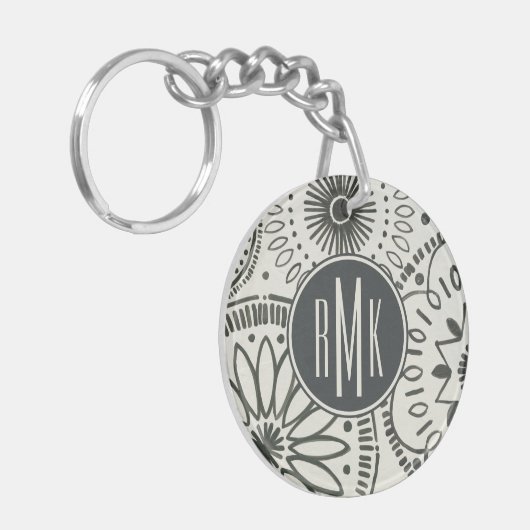 Monogram | Abstract Kami-patroon Sleutelhanger (Voorkant Links)
