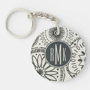 Monogram   Abstract Kami-patroon Sleutelhanger