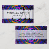 Monogram abstract kleurig mozaïekpatroon #10 visitekaartje (Voorkant / Achterkant)