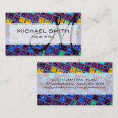 Monogram abstract kleurig mozaïekpatroon #9 visitekaartje (Voorkant / Achterkant)
