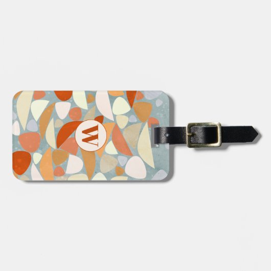 Monogram Abstract Matig Geometrisch Bagagelabel (Voorkant horizontaal)