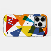 Monogram Abstract Moderne Driehoeken  iPhone Hoesje (Achterkant horizontaal)