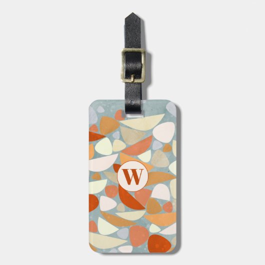 Monogram Abstract Moderne Geometrisch Bagagelabel (Voorkant verticaal)