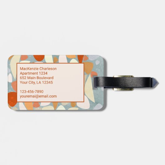 Monogram Abstract Moderne Geometrisch Bagagelabel (Achterkant horizontaal)
